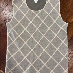 Armani Collezioni Beige Diamond Pattern tank